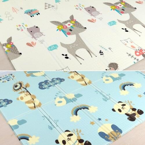 200*180cm Double-sided Pattern Design Foldable Cartoon Baby Play Mat Xpe Puzzle Childrens Mat Baby Climbing Pad Kids Rug Games
