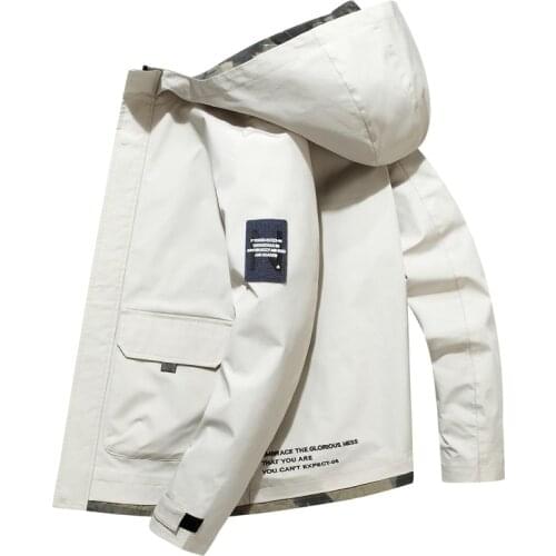 Spring Autumn Patchwork Streetwear Jackets Men Big Size 4XL Hooded Casual Loose Print Windbreaker Jacket Male Hip Hop Coat homme