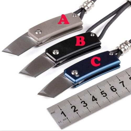 Freewolf Small EDC Pocket Folding Knife D2 Satin Blade TC4 Titanium Handle Keychain Knives Gift Knife H0126