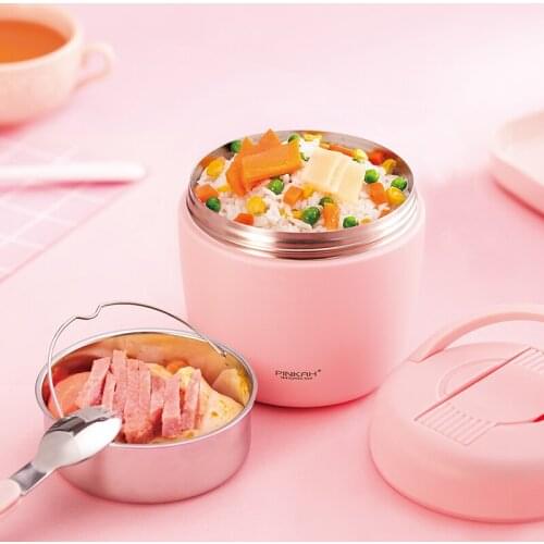 Cute Therm Bento Box Stainless Steel Small Lunch Container Women Kids Office Eco Friendly Boite A Dejeuner Topers Lunch AC50LB