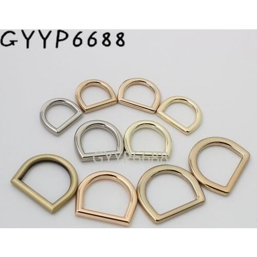 10-30pcs 5 colors 15 16 17 20 23mm die casting poilshed d ring for woman leather bag round edge connector buckle hardware