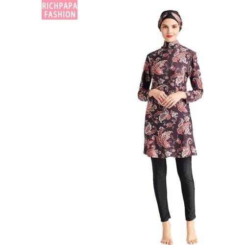 Muslim Swimwear Women Hijab Burkinis Full Coverage Swimwear Muslim Swimming Islamic Swimsuit For Beachwear Swim Suit