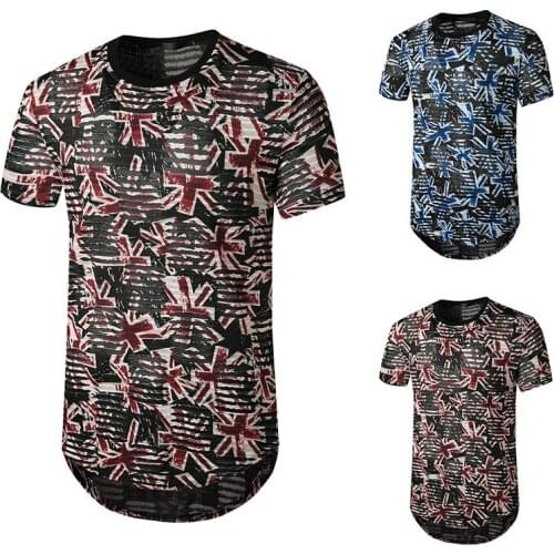 2021 Summer New Fashion Hole Mens Casual Short Sleeve T-shirt European Hip Hop T-shirt