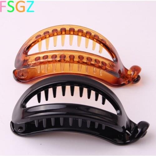 Newest Banana Hair Clip For Women Plastic Rounded Ponytail Holder Twist Crab For Hair Princess Hair Salon Hairdress Accessories