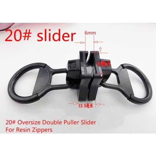 NEW 20# 2pcs oversize big zipper head slider for resin zipper black color zipper head for sewing repair diy a zipper