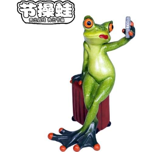 Resin Crafts Study Desk Decoration Pastoral Style Selfie Frog Creative Gift