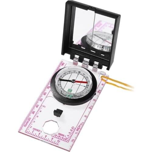 Portable Mapping Ruler Mirror Outdoor Survival Camping Hiking Compass Tool