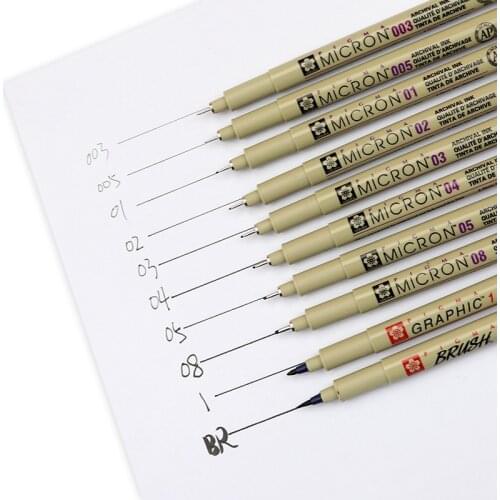 SAKURA/Sipa Pigma Micron Pen Needle Drawing Pen 003 005 01 02 03 04 05 08 1.0 1.2 Brush Pen Waterproof Art Hand-drawn Design