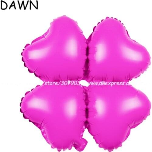 50pcs/lot 4 Petals 18inch Mylar Foil Balloons Mix Color Four Leaf Clover Balloon Supply for Wedding Party Garden Room Decoration