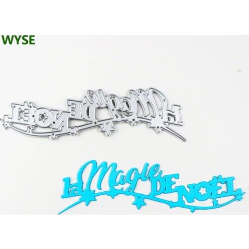 WYSE French Word Dies Magic of Christmas Dies Scrapbooking letter Metal Cutting Dies for DIY Paper Card Craft Template Supplies