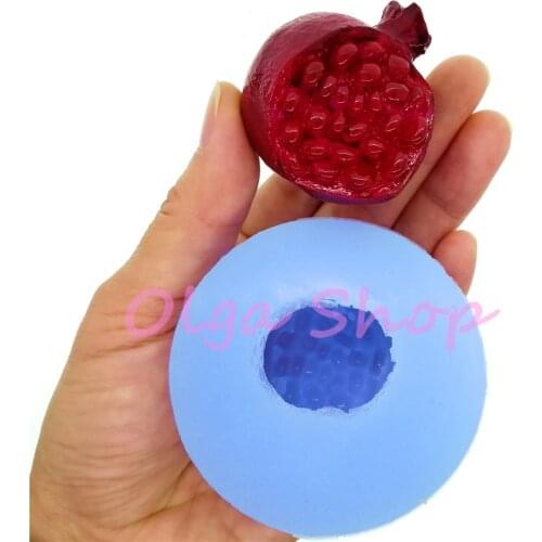 SYL172 3D Fruit Pomegranate Granada Punicagranatum Silicone Mold for Candy Aromatherapy Soap Candle Making 44.2mm x 41.2mm