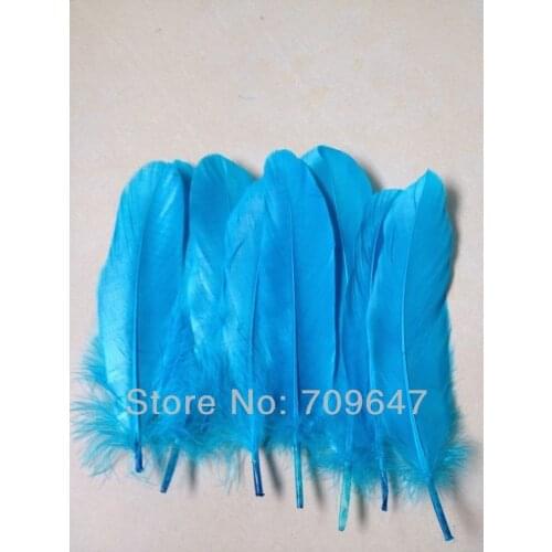 Blue Feather! 200PCS/LOT 6-8inch/15-20CM Most Beautiful Turquoise Goose Satinettes Feathers,Sky Blue feathers