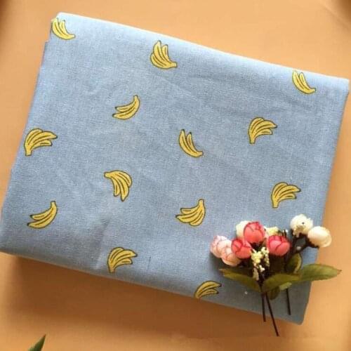 Woven Linen Cotton Fabric Sewing Patchwork Fabric Banana Printed Cotton Linen Cloth Home Textile Material For DIY Quilting