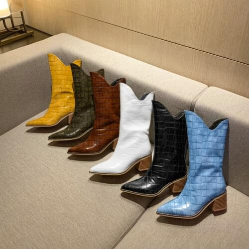 Genuine leather Brand women boots pointed toe wedges shoes autumn winter boots short ladies Western mid-calf boots for women