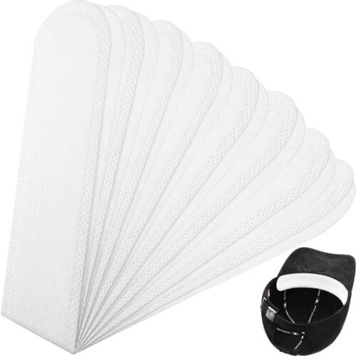 10PCS Disposable Sweat-absorbent Cap Pad Unisex Hat Sweat Absorbent Sticker Anti-dirty Pad Collar Stickers