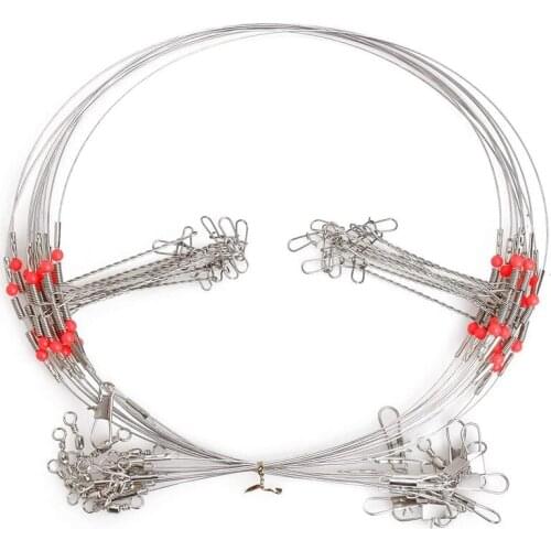 10Pcs High Carbon Steel Wire Trace Leader Rig Fishing Hooks Wire Rigs Finder Saltwater