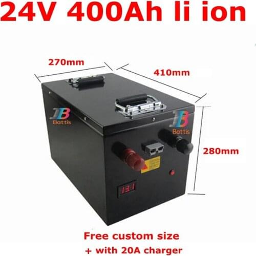 2pcs 24V 400AH Lithium ion battery BMS li-ion battery for 2500W 6000W RV EV scooter solar Vehicle motorhome +20A Charger