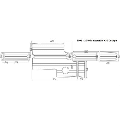 2006 - 2010 Mastercraft X30 Cockpit Pad Boat EVA Teak Decking 1/4" 6mm