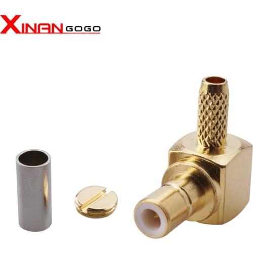 5pcs RF Coxail Connecotor SMB Male Plug Right angle crimp for RG316 RG174 LMR100 Cable