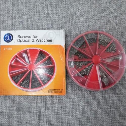 Watch accessories one word screw set round box mixed size one screw 1000 pieces watch screw