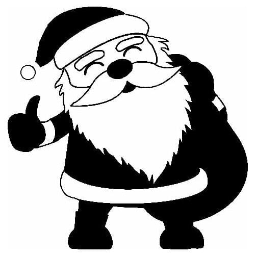 Cute Santa Pattern Car Decals Fashion Car Decoration Personality Pvc Car Window Waterproof Sticker Black/white, 17cm*17cm