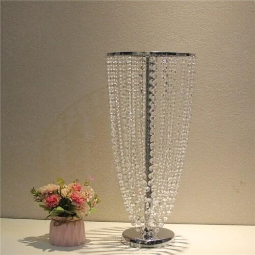 Free shipping 53 CM(H) Wedding Crystal Pillar Table Centerpiece Flower Stand Wedding Props