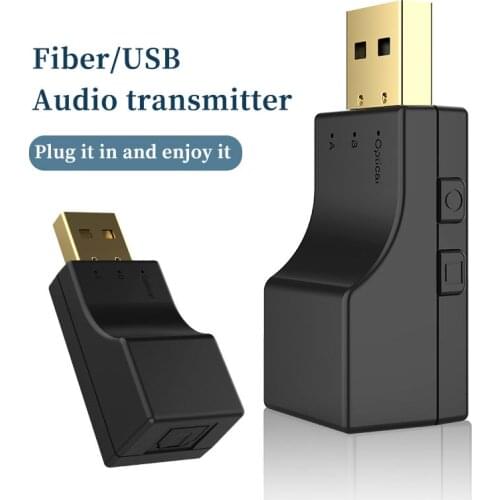 Bluetooth Transmitter USB + SPDIF 2 In 1 Bluetooth 5.0 Audio Transmitter Low Lantency Optical Wireless Adapter for TV PC Dongle