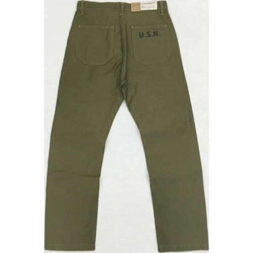 Bob Dong Replica Ww2 U.S.Navy Usn N-1 Deck Pants Chino MenS 1940s Vintage Navy Department 13oz Straight Trousers Military Pants