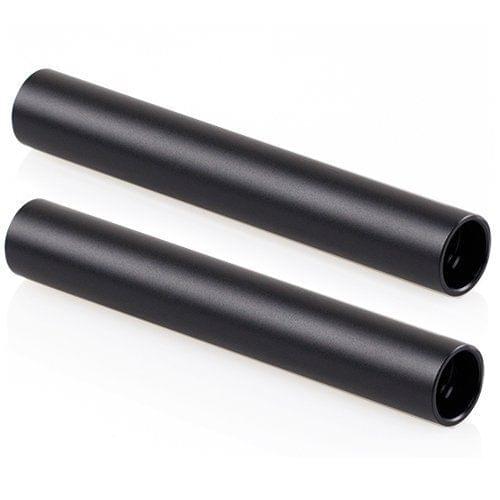 Black Aluminum Alloy 15mm Rod - 10cm 4 Inch (Pair Pack)