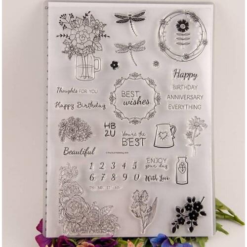 Flower Transparent Clear Silicone Stamp/Seal for DIY scrapbooking/photo album Decorative clear stamp sheets A1424