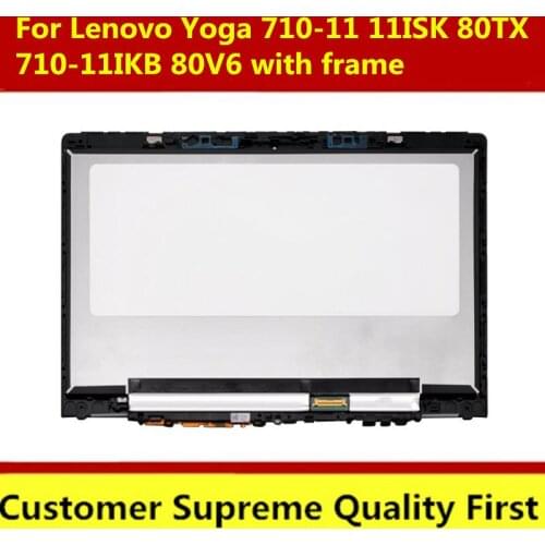 11.6'' LCD Touch Screen Digitizer with Frame Assambly Laptop For Lenovo Yoga 710-11isk 11ISK 80TX 710-11IKB 80V6 1920X1080