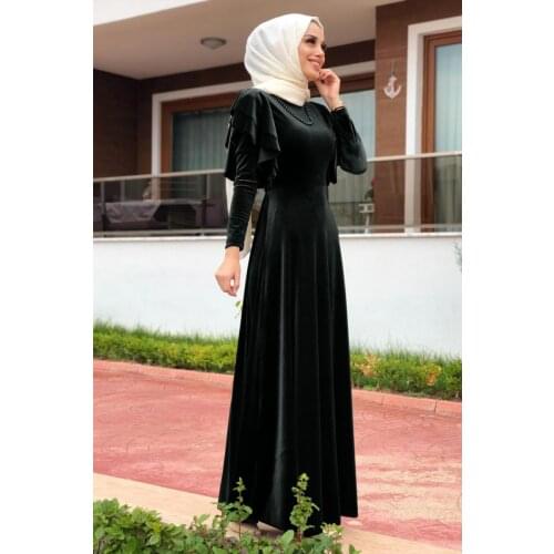 Long Dress Velour Dresses Muslim Turkish Clothes For Women Autumn Garment Moroccan Caftan Moroccan Tagine 3abaya hijabi robe