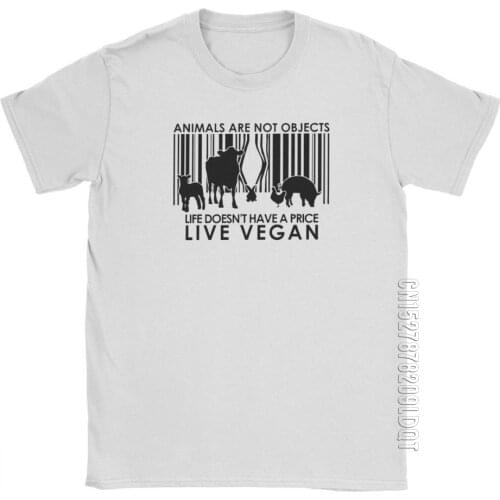 Vegan Tee Shirt Chic Animals Are Not Objects T Shirt Men Plus Size Tops Amazing T-Shirt O Neck Pure Cotton