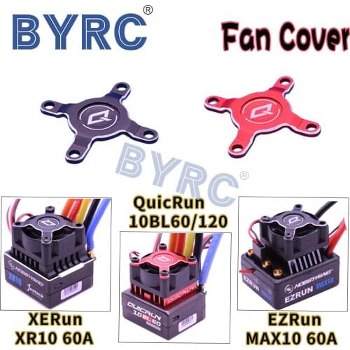 Hobbywing QUICRUN 10BL60/120 EZRun MAX10 60A XERun XR10 60 ESC Cooling fan Cover Black & red Metal fan