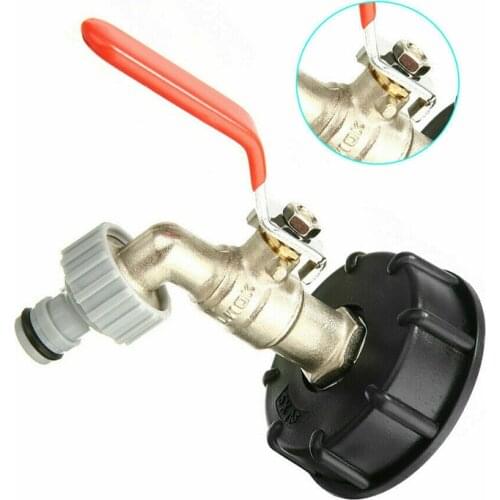 IBC Water Tank Outlet Adapter With Brass Tap 1/2Inch Snap On Hose Connector Valve IBC Tank Tap Adapter IBC Water Nozzle Hot Sale