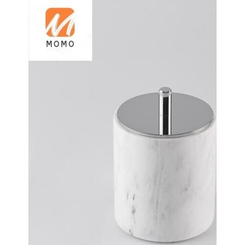 Natural Marble Stone Cotton Swab Container & storage jar for bathroom accessory