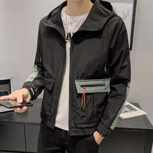 Hombre Ropa Para Hip Hop Color Block Patchwork Hooded Jacket Autumn Men Casual Pullover Hoodie Coat Streetwear Jaqueta Masculino