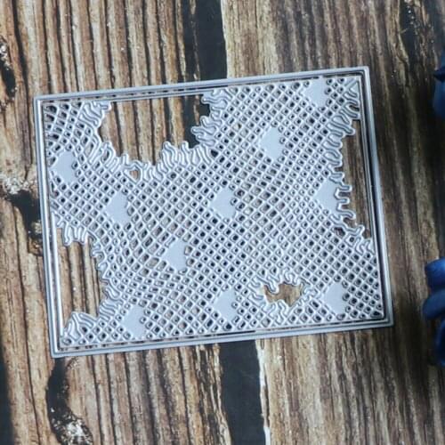 Metal Cutting Dies Rectangle Frame Lattice Heart Background Mold Decor Scrapbook Paper Craft Knife Mould Blade Punch Stencil