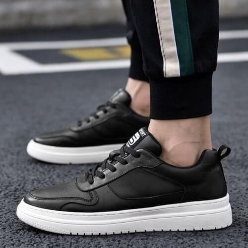 Fashion Sneakers Genuine Leather Shoes Men Sneakers Fashion Brand Young Men Casual Shoes Flat Cool Male White Shoes