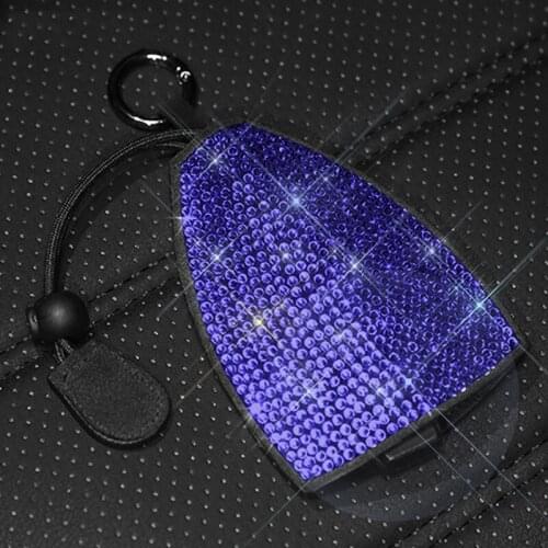 Fashion Luxury Key Case for Women Rhinestone Car Accessories Bling Girls Diamond Crystal Keychian Fob Cover Holder Keyring