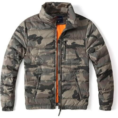 Workwear down jacket mens camouflage autumn and winter new style plus velvet thick coat camouflage down jacket trend