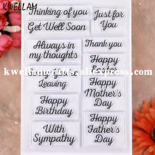 Word Just for you Thank you Get Well Soon With Sympathy Scrapbook photo cards rubber stamp clear stamp transparent stamp 9112611