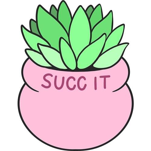 Adorable Aesthetic Succulent SUCC-It Sticker Removable Vinyl Decal 15*15cm