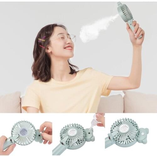 Portable Car Fan Quiet Handheld Misting Fan Three Speed Adjustment Water Spray Mist for Car Home Office Hydration Humidification