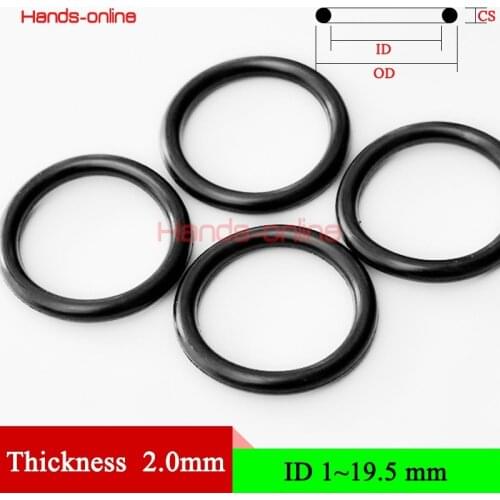 Thicknes 2mm/0.079in Rubber Ring Gaskets Grommet Ring Seals Ring O Ring ID 1-19.5mm/0.039-0.768in O rings nitrile Gasket