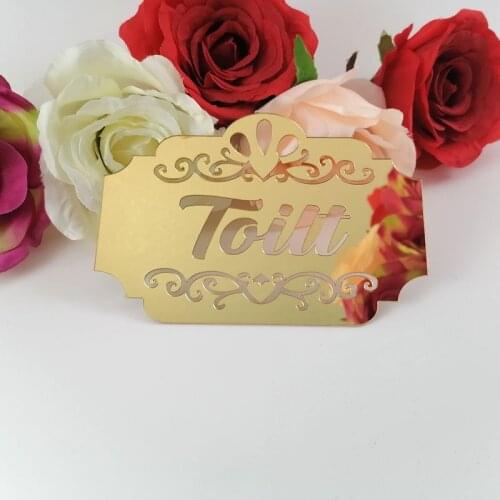 Creative Diy Fashion Personality 3D Wall Stickers Toilet Bathroom Tips Stickers Wc Door Prompt Sign English Letters Wall Sticker