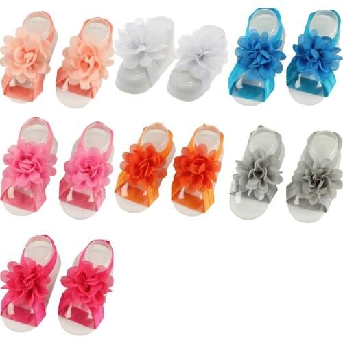 Newborn foot flower Chiffon flower baby hair accessory foot strap Mini chiffon toddler foot decoration