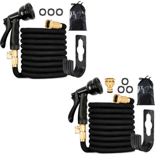 100 Feet Garden Hose Expandable Water Hose with 8 Spray Mode Nozzle for Watering Plants Car Washing Home Cleaning Gardening