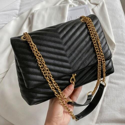 Woman Leather Handbags Luxury Brand Designer Shoulder Bag Female Sac Chains Black Corrsbody Bags for Women Fashion Tote Bag New