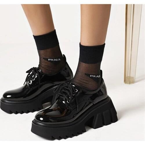 PXELENA Retro Thick Sole Platform Creepers Women Punk Rock Gothic Shoes Lace Up Chunky Block High Heel Oxfords 2021 Spring 35-43